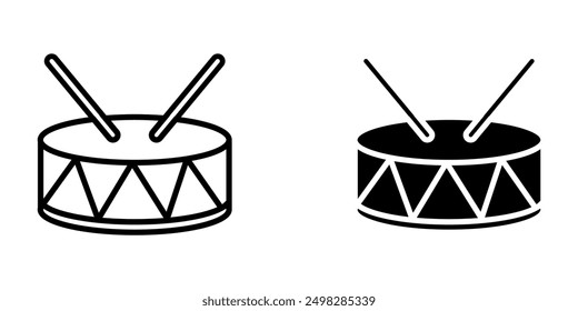 Drum icon. vector illustration of a percussion musical instrument.