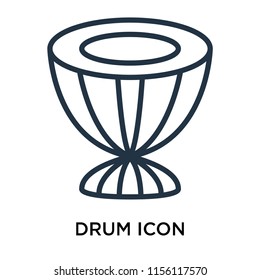 Drum icon vector isolated on white background, Drum transparent sign , thin pictogram or outline symbol design in linear style