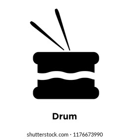 Drum icon vector isolated on white background, logo concept of Drum sign on transparent background, filled black symbol