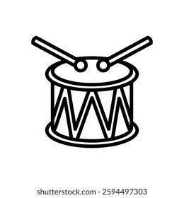 drum icon vector, line style icon