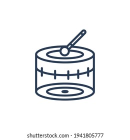 drum icon vector. Linear style sign for mobile concept and web design. drum symbol illustration. line art icon, music icon pack, multimedia button vector illustration icon.