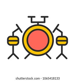 Drum icon vector. Drum sign on white background. Drum icon for web and app