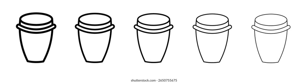 drum icon vector thin outline style sign