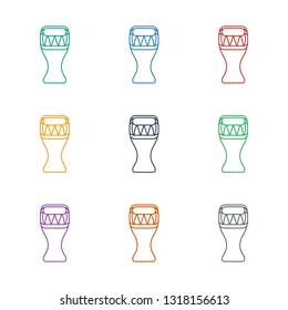 drum icon white background. Editable line drum icon from party. Trendy drum icon for web and mobile.