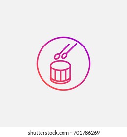 Drum icon.gradient illustration isolated vector sign symbol