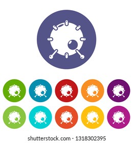Drum icons color set vector for any web design on white background