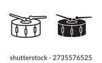 Drum icons Concepts. black solid and line stroke designs for web and app use