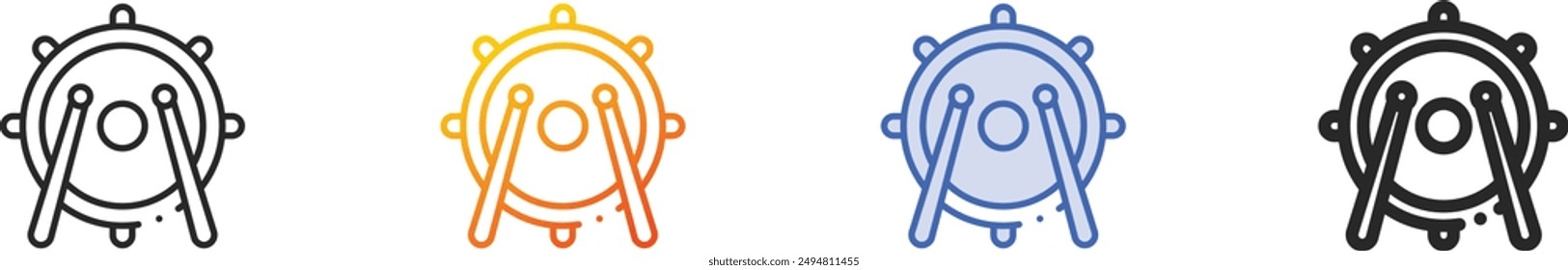drum icon.Thin Linear, Gradient, Blue Stroke and bold Style Design Isolated On White Background