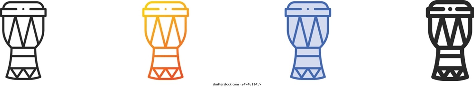 drum icon.Thin Linear, Gradient, Blue Stroke and bold Style Design Isolated On White Background