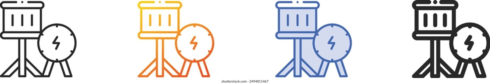 drum icon.Thin Linear, Gradient, Blue Stroke and bold Style Design Isolated On White Background