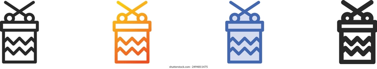 drum icon.Thin Linear, Gradient, Blue Stroke and bold Style Design Isolated On White Background