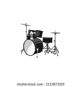 Drum Illustration Design. Musical instruments are played by hitting them with sticks