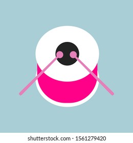 Drum, illustration, vector on white background.
