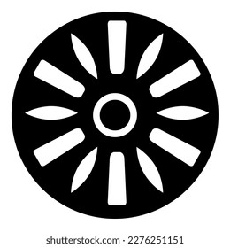 Drum industry circle round icon black color vector illustration image flat style simple