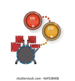drum infographic music sound icon. Flat and Colorful illustration. Vector illustration