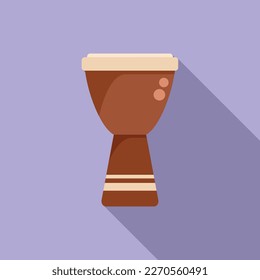 Drum instrument icon flat vector. Music kit. Snare parade