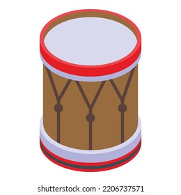 Drum instrument icon. Isometric of Drum instrument vector icon for web design isolated on white background