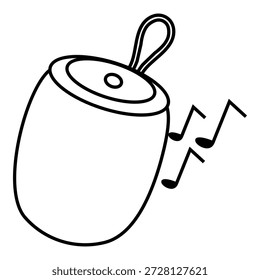 Icono de instrumento de batería con notas musicales, que representa el ritmo, la percusión y la actividad sonora, adecuado para la educación musical, el contenido de audio y el uso de la interfaz de entretenimiento.