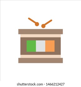 Drum, Instrument, Irish, Parade  Flat Color Icon. Vector icon banner Template. Vector Icon Template background