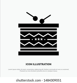 Drum, Instrument, Irish, Parade, St. Patrick solid Glyph Icon vector. Vector Icon Template background