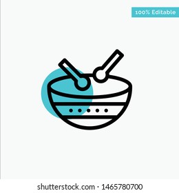 Drum, Instrument, Irish, Parade turquoise highlight circle point Vector icon. Vector Icon Template background