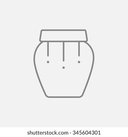 Drum instrument line icon for web, mobile and infographics. Vector dark grey icon isolated on light grey background.