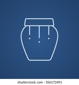 Drum instrument line icon for web, mobile and infographics. Vector light blue icon isolated on blue background.