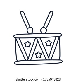 drum instrument line style icon vector illustration design