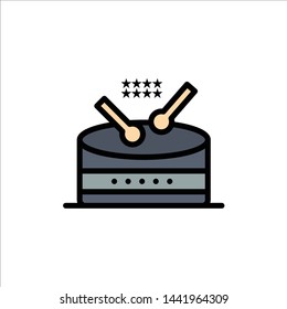 Drum, Instrument, Music, Parade  Flat Color Icon. Vector icon banner Template