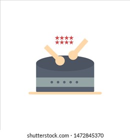 Drum, Instrument, Music, Parade  Flat Color Icon. Vector icon banner Template