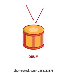Drum Isolated on White Background Vector Design 
