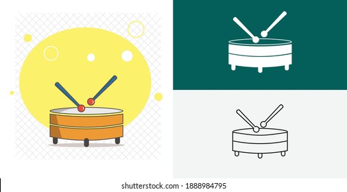 Drum isolated vector icon. music design element