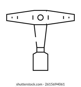 drum key line icon vector. drum key sign. isolated contour symbol black illustration
