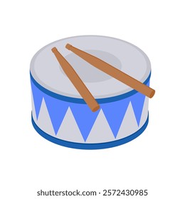 Drum, Kindergarten Isolated Vector Illustration