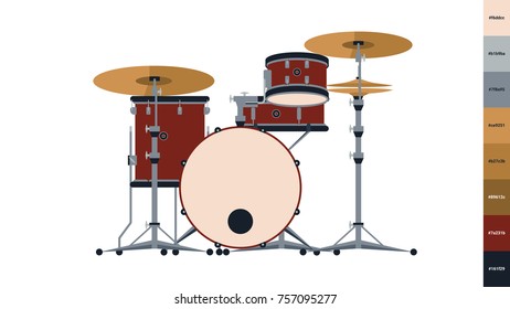 Drum kit flat design illustration