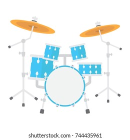 Drum kit flat icon, music and instrument, beat sign vector graphics, a colorful solid pattern on a white background, eps 10.