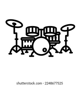 Drum Kit Icon Logo Design Vector Template Illustration Sign And Symbol Pixels Perfect