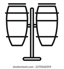 Drum kit icon outline vector. Music instrument. Acoustic drummer