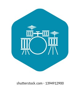 Drum kit icon. Simple illustration of drum kit vector icon for web