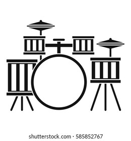 Drum kit icon. Simple illustration of drum kit vector icon for web