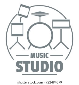 Drum kit logo. Simple illustration of drum kit vector logo for web