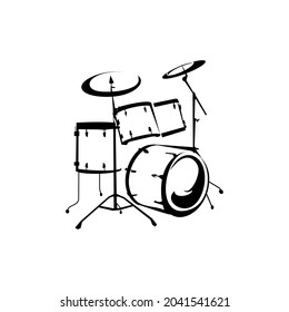 drum kit musical instrument vector design illustration