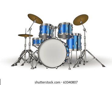 Drum kit on white background