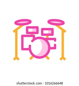 drum kit outline icon orange violet