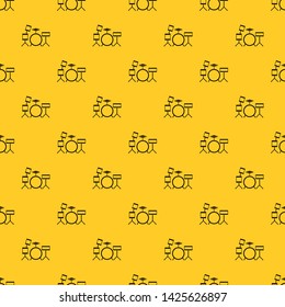 Drum kit pattern seamless vector repeat geometric yellow for any design