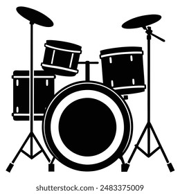 Drum Kit Set Silhouette Vektorillustration