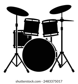 drum kit set silhouette vector illustration