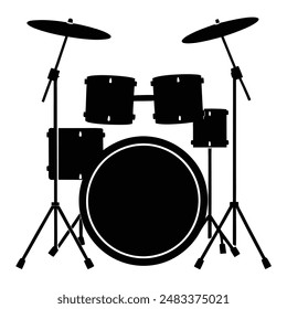 Drum Kit Set Silhouette Vektorillustration