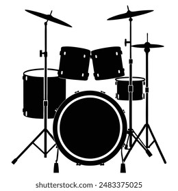 Drum Kit Set Silhouette Vektorillustration