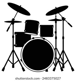 Drum Kit Set Silhouette Vektorillustration